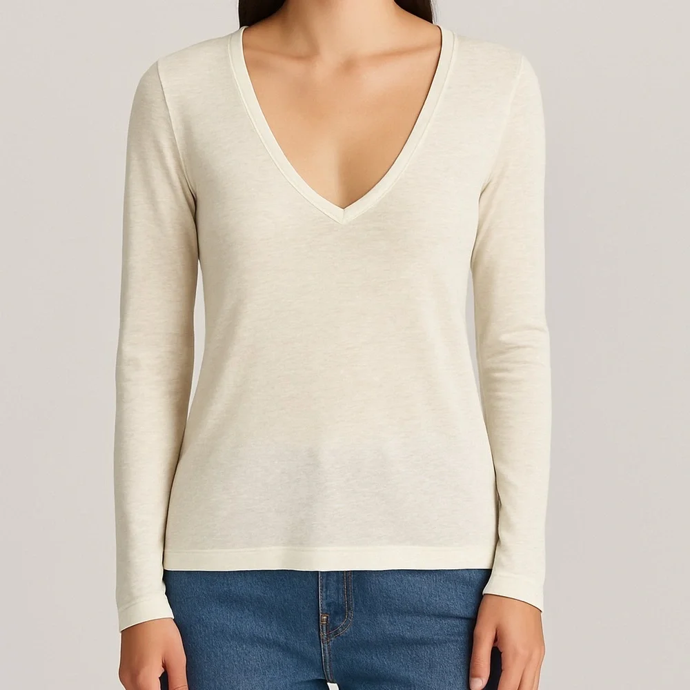 White House Black Market Large long sleeve white lightweight sweater w/lace back